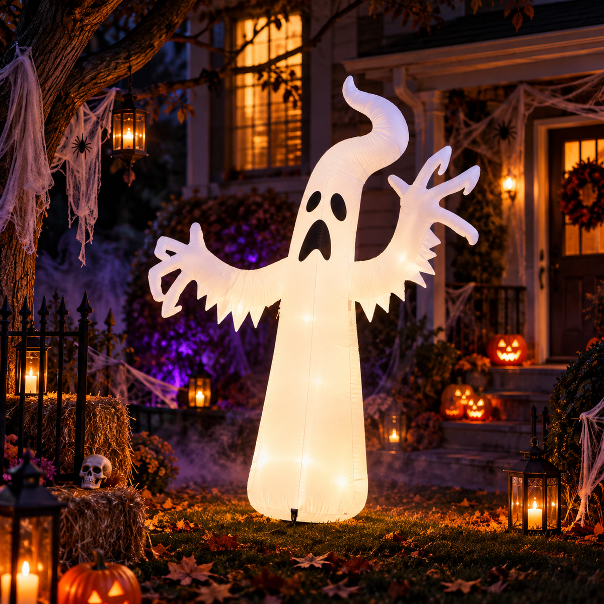 6.1FT Inflatable Halloween Ghost with LED Lights