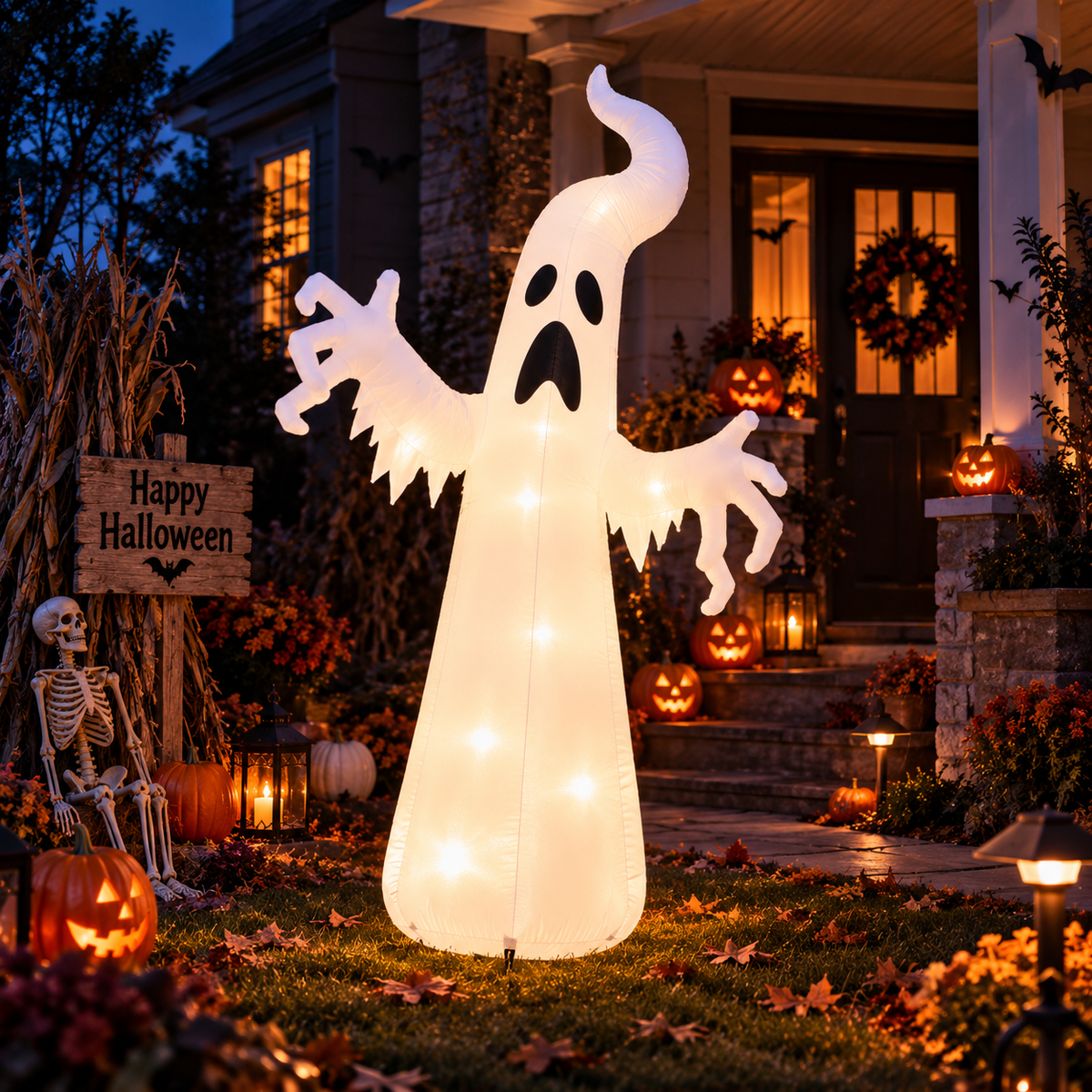 6.1FT Inflatable Halloween Ghost with LED Lights