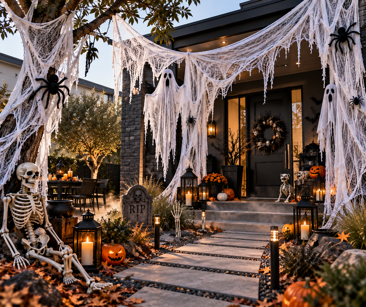 Black Creepy Gauze Halloween Decoration