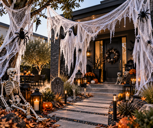 Black Creepy Gauze Halloween Decoration