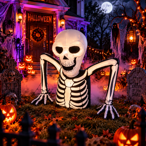 5.5 FT Ground Breaking Skeleton Halloween Inflatable