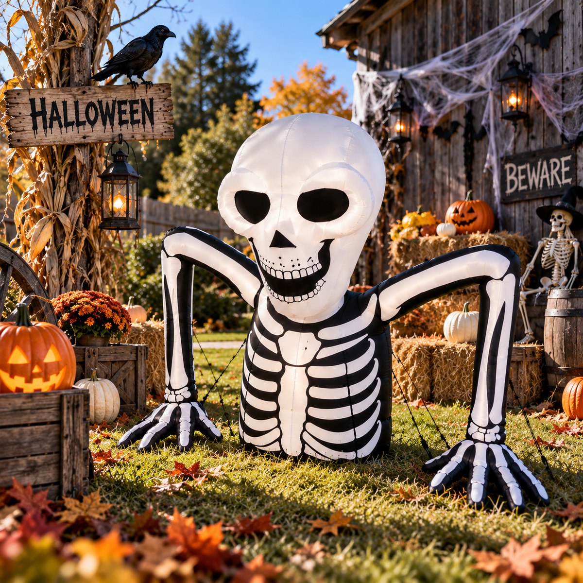 5.5 FT Ground Breaking Skeleton Halloween Inflatable