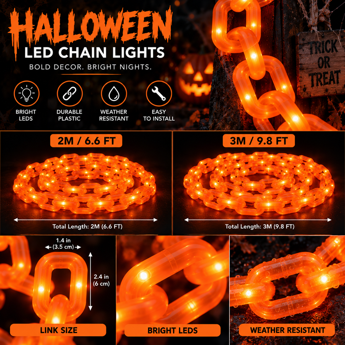 Halloween Outdoor Chain Lights- Haunted House Decoration
