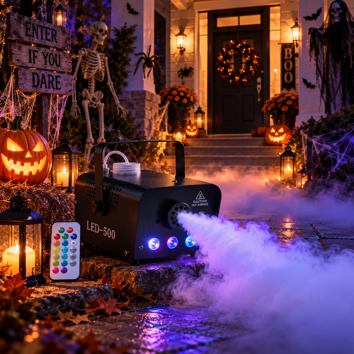 Halloween RGB Fog Machine 500W with Remote Control