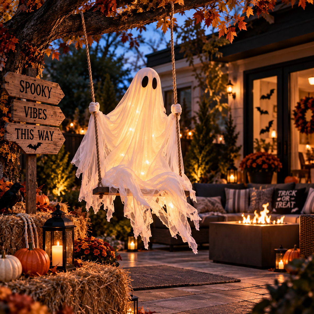 6FT Swinging Ghost Halloween Decoration
