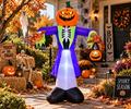 8FT Halloween Inflatable Pumpkin Zombie With Lantern And 7 LED Lights