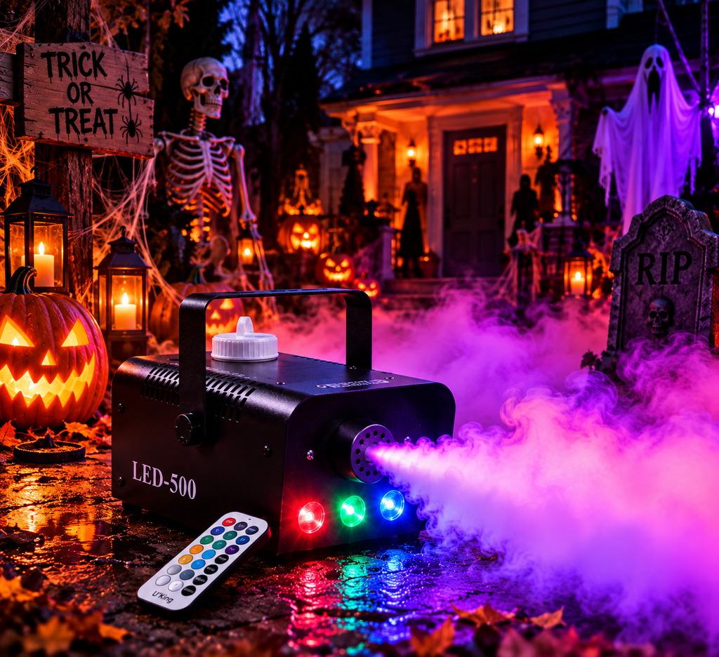 Halloween RGB Fog Machine 500W with Remote Control