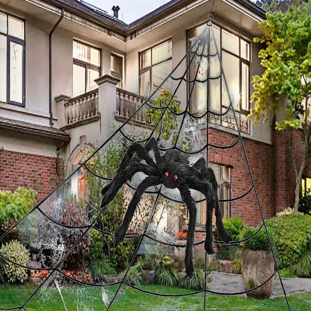 Giant Halloween Spider Web 16FT Haunted House Decoration