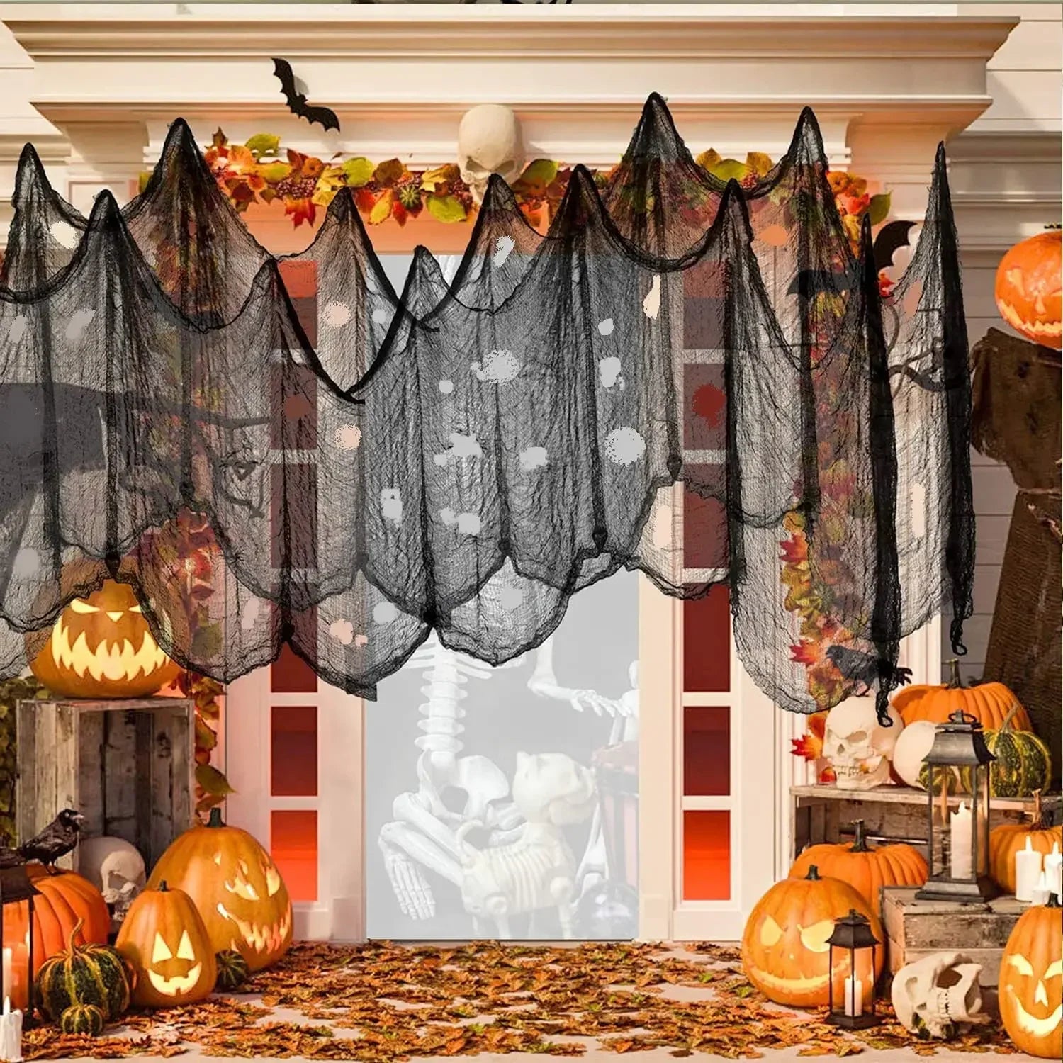 Black Creepy Gauze Halloween Decoration
