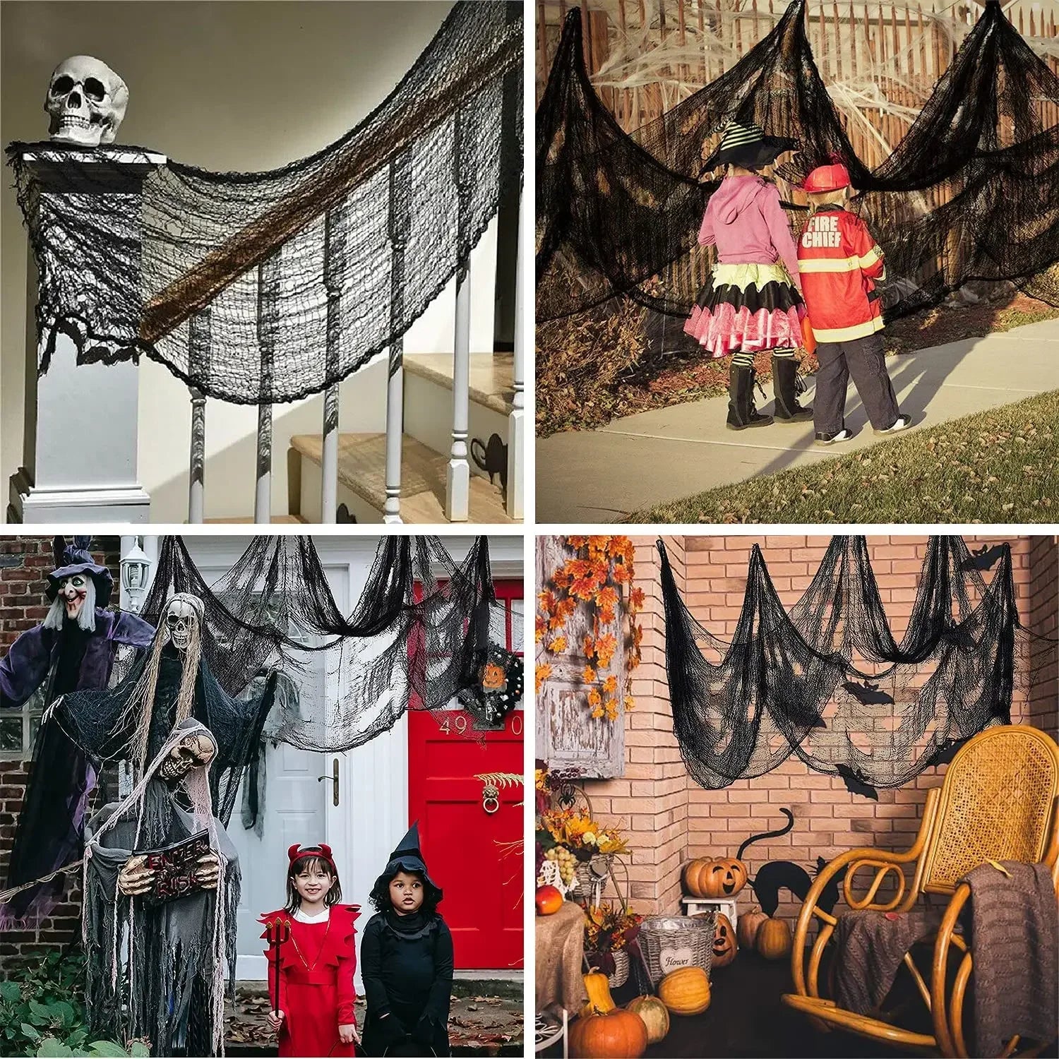 Black Creepy Gauze Halloween Decoration