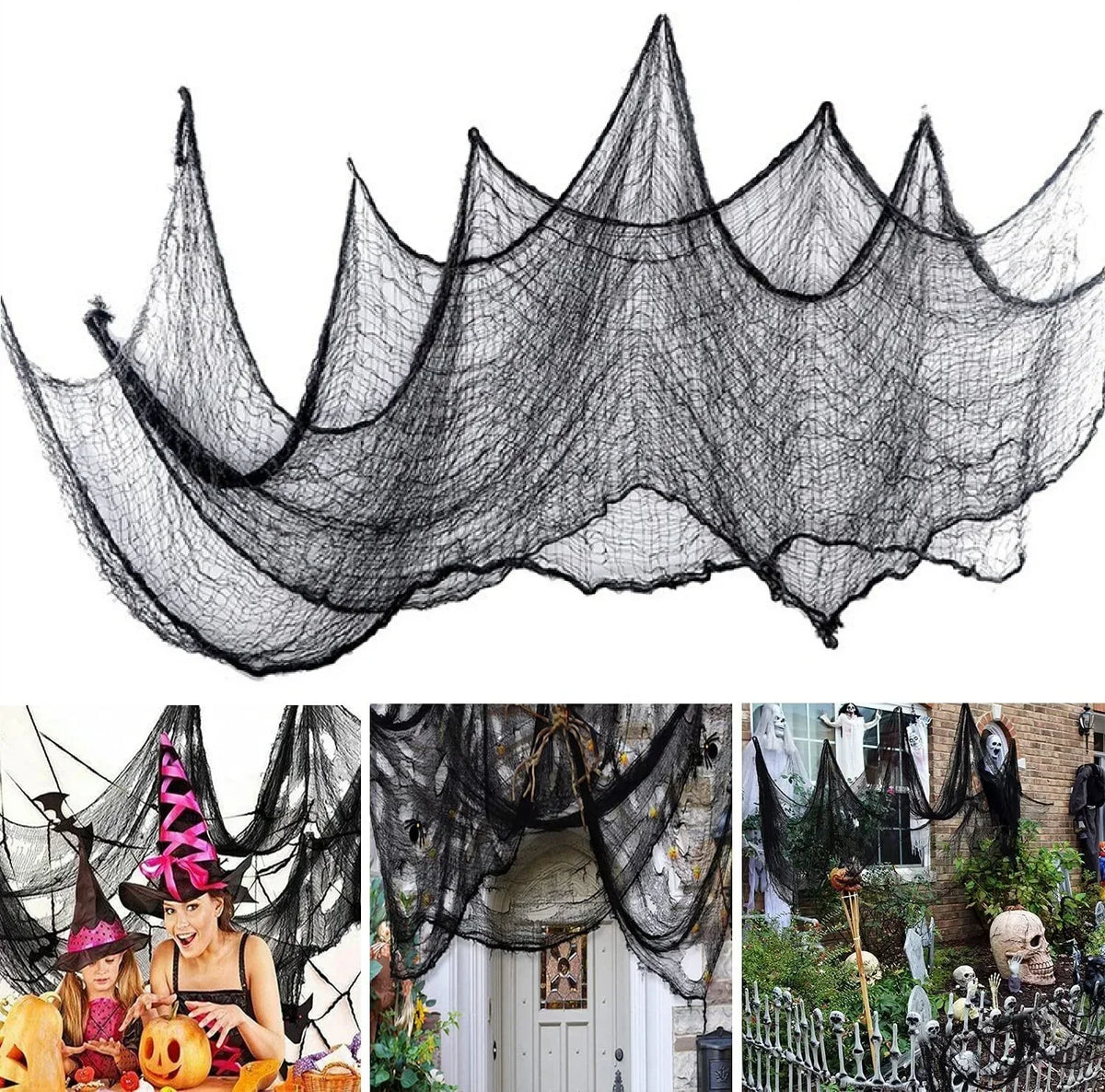 Black Creepy Gauze Halloween Decoration