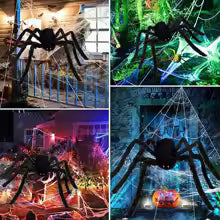 Giant Halloween Spider Web 16FT Haunted House Decoration